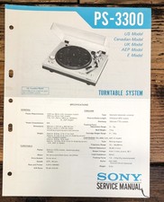 Sony PS-3300 Record Player / Turntable Service Manual Original