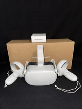 Meta Quest 2 Oculus VR 128 GB VR Headset, Controllers -READ DESC-broken Trigger