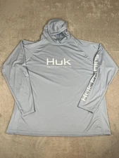 Huk Performance Fishing Shirt Mens 2XL Long Sleeve Hoodie UPF Sun Protection