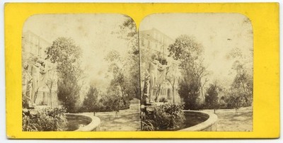 Stereoanlage 1860-70. Italien. Neapel. Apollo Statue. Garten der königlichen Villa.