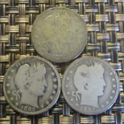 Barber liberty head quarters 1893 P,O,S all three coins.