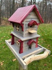 Bird Feeder, Hand Crafted 2 story 5261-8 