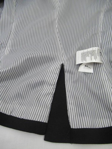 H&M Suit Jacket Black Pockets Pinstripe White Lining Women's Size 2 - Picture 4 of 5