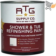 Shower & Tub Refinishing Paint White Satin 32oz Water-Resistant Easy to Use
