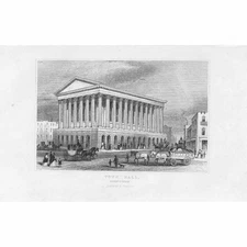 BIRMINGHAM The Town Hall - Antique Print c1850