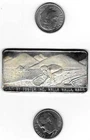 1 W H Foster Prospector Flag 1/2 Oz Ounce .999 Fine Silver Round Bar 1970