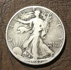 1942  Walking Liberty Half Dollar, 90% Silver, Free Shipping.