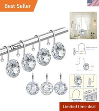12PCS Shower Curtain Hooks Rings for Bathroom, Stainless Steel Rust Resistant...