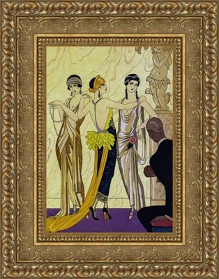 The Judgement Of Paris by George Barbier - Framed Canvas Art