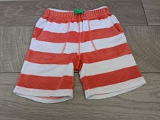 Mini Boden Boys Orange/White Striped Towelling Shorts 7 Yrs Beach/Summer