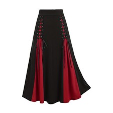 Women Maxi Skirt Vintage Summer High Waist A Line Victorian Long Skirt Steampunk