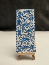 Hand Painted Bookmark - Blue Florals, By Sara Jessup (SJessupArt) Signed!