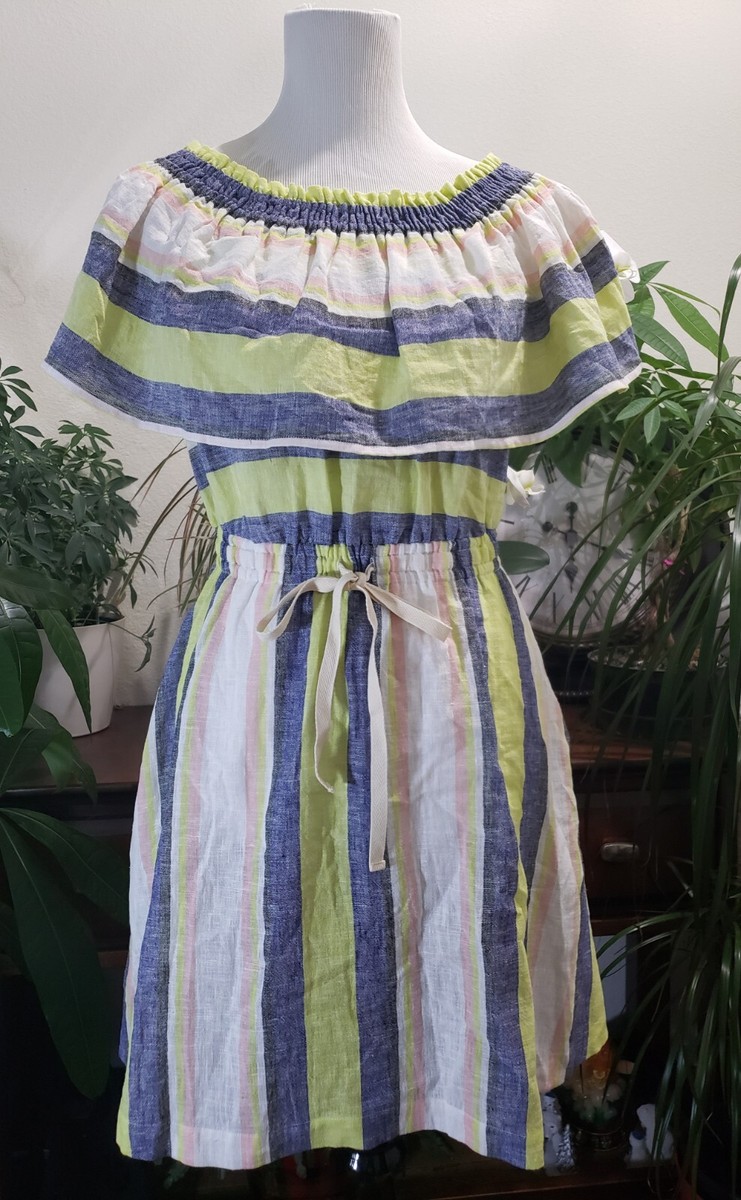 loft beach off the shoulder dress ANN TAYLOR Women S Blue White Striped Cover Up NEW dep_mens Onseam pockets. Color:Light Yellow Multi V by Very Swim
