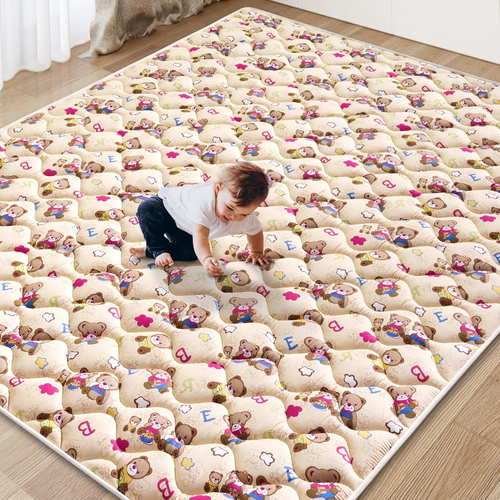 Vibe Bear Baby Play Mat 71" X 59", Premium Thicker Foam One-Piece Crawling Mat, - Picture 12 of 12
