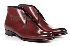 Handmade Men's Leather Ankle High Shoes Custom Made Stylish Formal Boots-521
