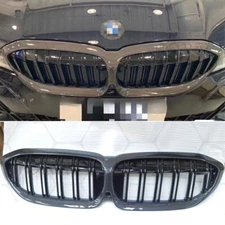 Carbon Fiber Front Bumper Double Slats Grill For BMW 3-Series G20 G21 2019-2023