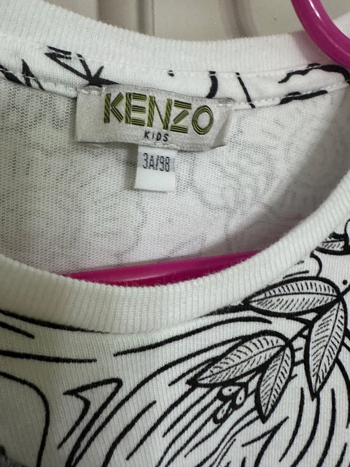 Autêntica camisa com babado com estampa de animais Kenzo - Imagem 4 de 4