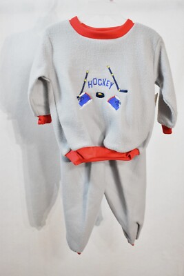 Basic Editions Hockey Shirt Pants Fleece Outfit Size 24 Month's Gray  Boy's