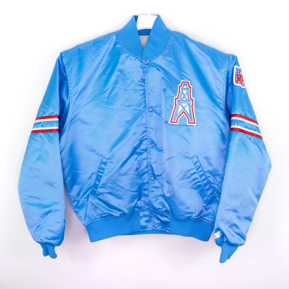 Vintage 90s Houston Oilers Satin Starter Jacket Blue Mens Size XL NEAR MINT