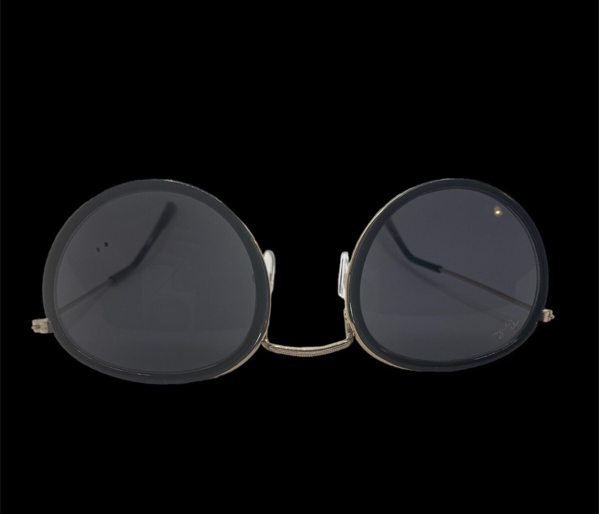 Ray Ban- Round GoldBlack Frame /Silver Mirror Lenses / Sunglasses Round Ray Ban Gold - Etsy main image 3