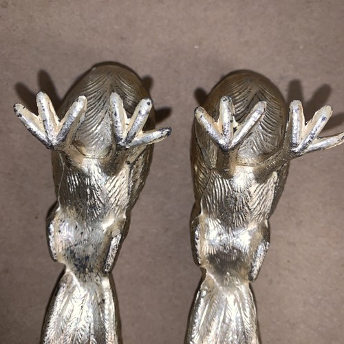 Vintage Set Of Silverplate Pheasent Salt & Pepper, USA 6" long. Please See Pics - Picture 20 of 20