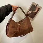Fashion Autumn Winter Boston Tote Soft Matte Suede Cow Leather Women Handbag
