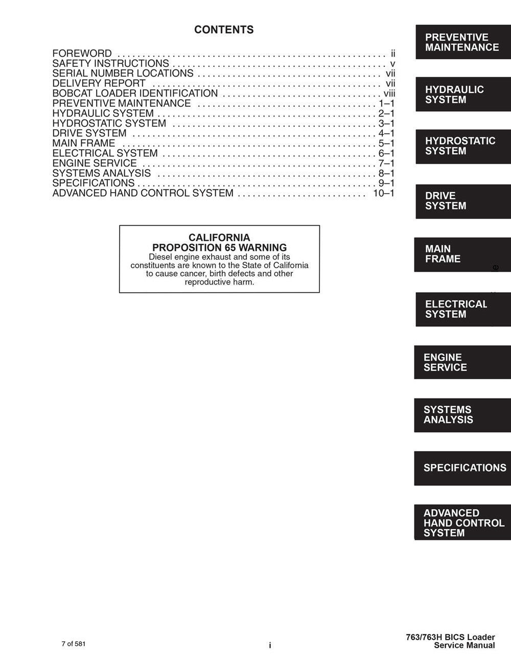 Bobcat 763 763h Skid Steer Loader Service Manual Shop Repair Book - PN #  6900091 | eBay