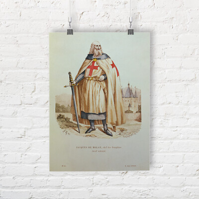 Portrait von Jacques de Molay. Fine Art Print/Poster