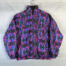 VTG 90s Aviat Sportif Retro Windbreaker Womens Medium Purple Zip Jacket France