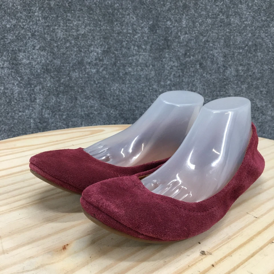 Zapatos planos de ballet Lucky Brand para mujer 7,5 M Erin sin cordones borgoña gamuza informales Foto 4 de 4