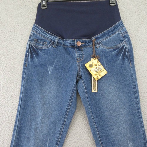Hybrid & Company Womens Tapered Jeans Blue Stretch Pockets Denim Maternity M New - Picture 4 of 12