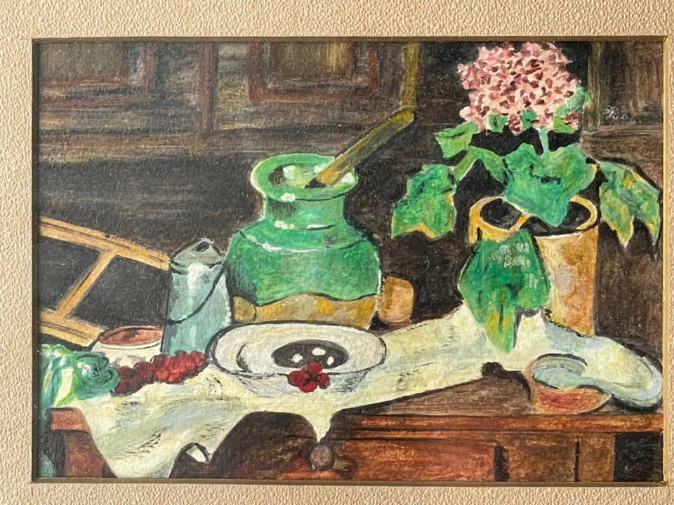 Circle Paul CEZANNE Still Life Pot of Primroses and Pottery Oil Painting 19th - image 2 of 4