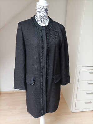 Hallhuber Boucle Mantel schwarz Gr. 38   NEU              