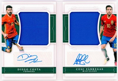 Cesc Fabregas/Diego Costa 2018 Panini National Treasures Dual Auto 
