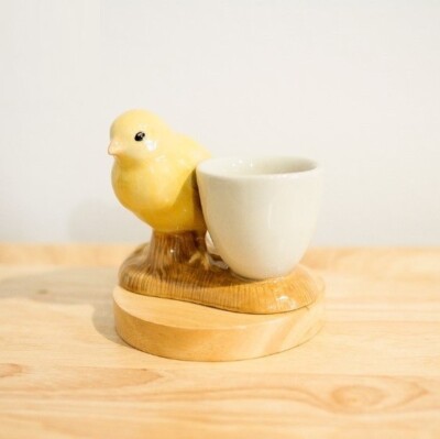 New Egg Cup Chick Figurine Lovely Thai Ceramic Kitchen Collectibles Home Decor