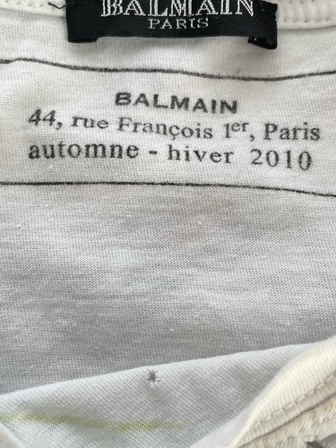 Balmain Paris Automne - Hiver 2010 Distressed Floral Tee Top Sz S - Picture 6 of 8