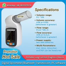 Spirometer SP70B Lung Breathing Diagnostic Spirometry Software/ Bluetooth