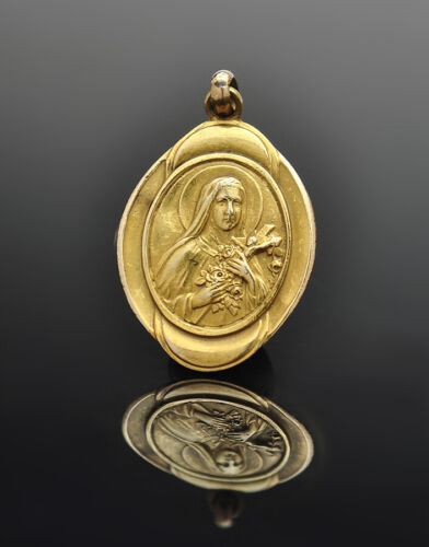 Antique Religious 10k Yellow Gold Saint Therese  P
