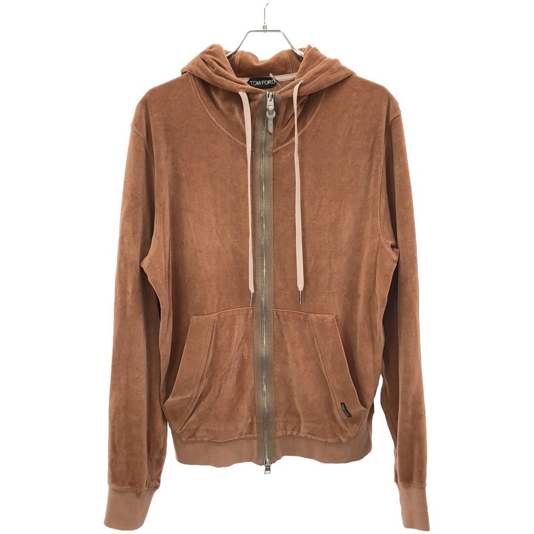 【関税込】◆TOM FORD トムフォード◆コットン パーカー TOM FORD Velvet Zip Up Hoodie BS249 TFJ944 Orange Brown S