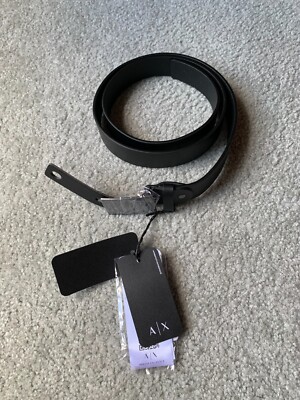 NWT Armani Exchange Men's A|X Logo Buckle Leather Belt