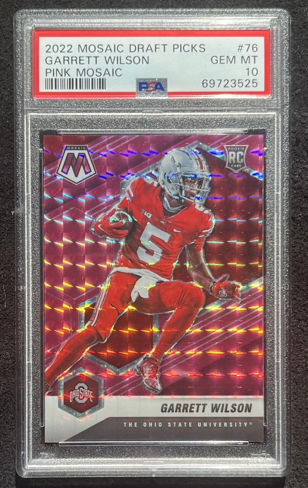 Garrett Wilson Panini Mosaic Draft Picks #76 Pink Mosaic