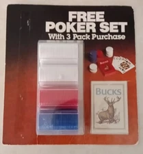 Vintage 1990 Bucks Card And Poker Chip Set 