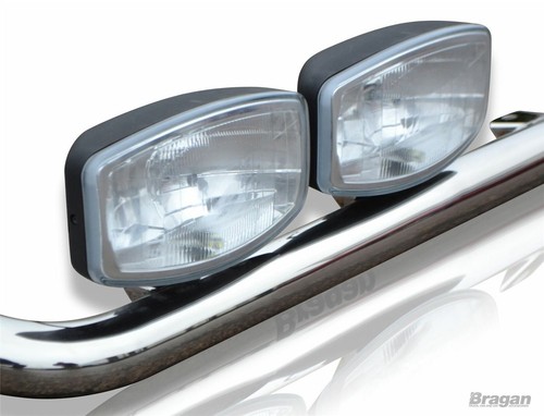 Roof Bar C + Spots To Fit Renault Master Medium 2003 - 2010 Van High Stainless - Picture 7 of 12