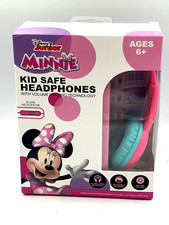 NIB Disney Junior Minnie Kid Safe Headphones Pink /Aqua Cushioned