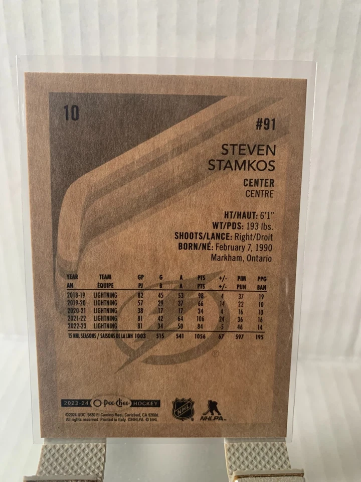 2023-24 OPC O-Pee-Chee Retro Steven Stamkos #10 Tampa Bay Lightning - Image 2 of 2