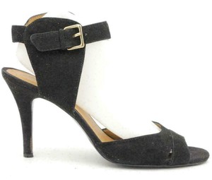 nine west black suede heels