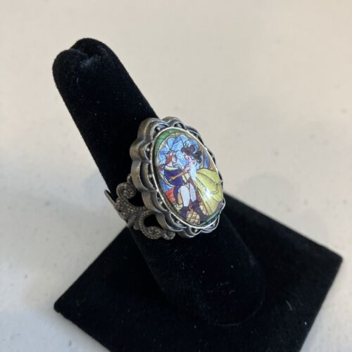 Disney Beauty And The Beast Stained Glass Ring Belle Size 8 - Picture 2 of 4