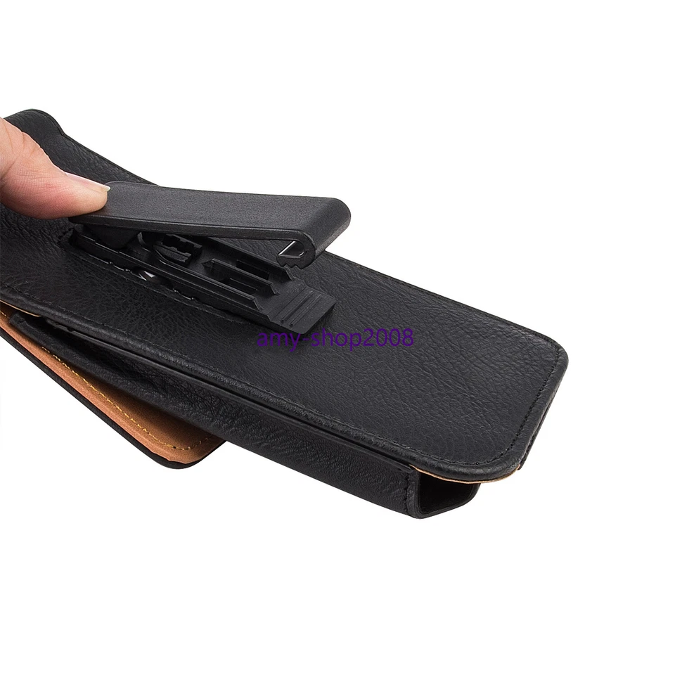 Black Vertical Pouch Cover Case Cell Phone Belt Clip Holster with Card Holder AU - image 4 of 4