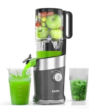 Aeitto Cold Press Juicer, Juicer Machines with 4.9" Wide Mouth Gray HSJ-1908