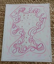 GAT ABSTRACT PAINTING ORIGINAL Hand Painted Art MODERN Contemporary  art 8.5x11